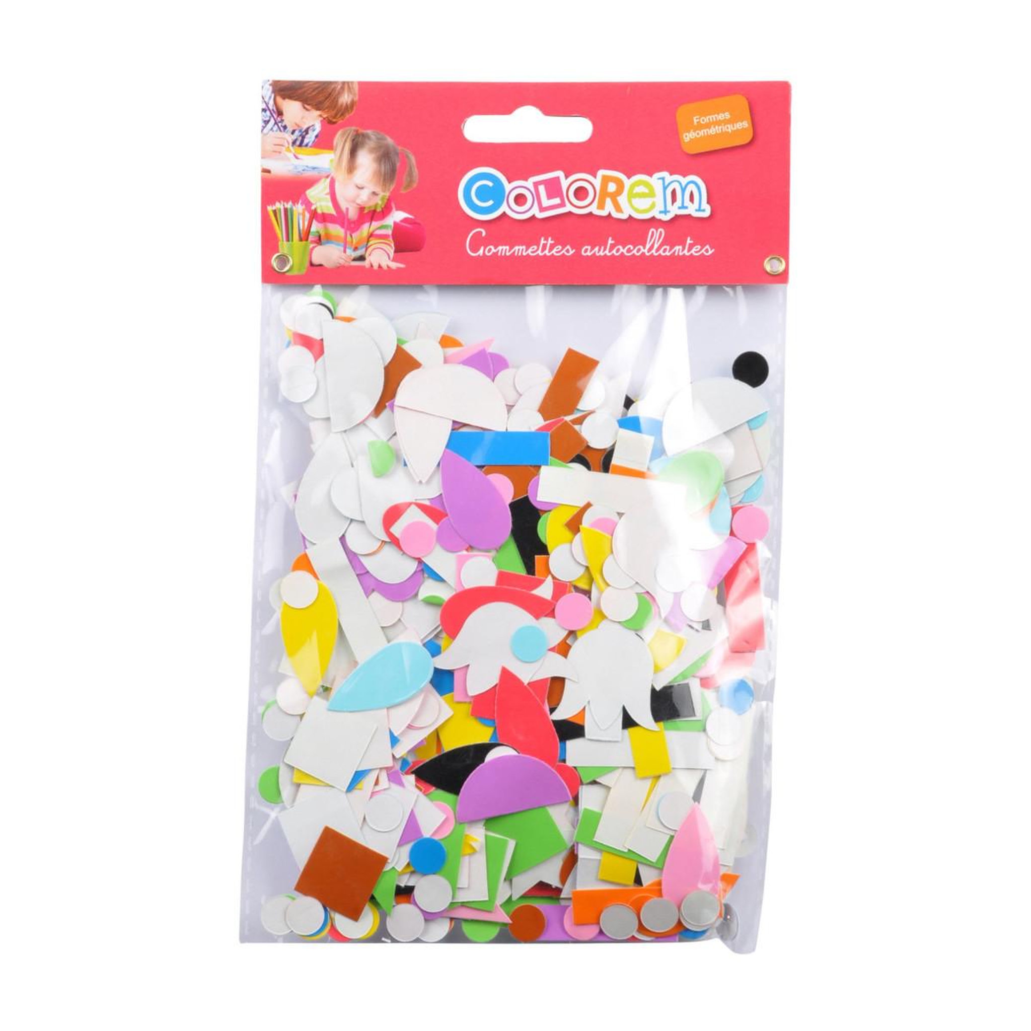 Voir la diapositive 2 : HOMEA Lot de gommettes  autocollantes  21cm multicolore