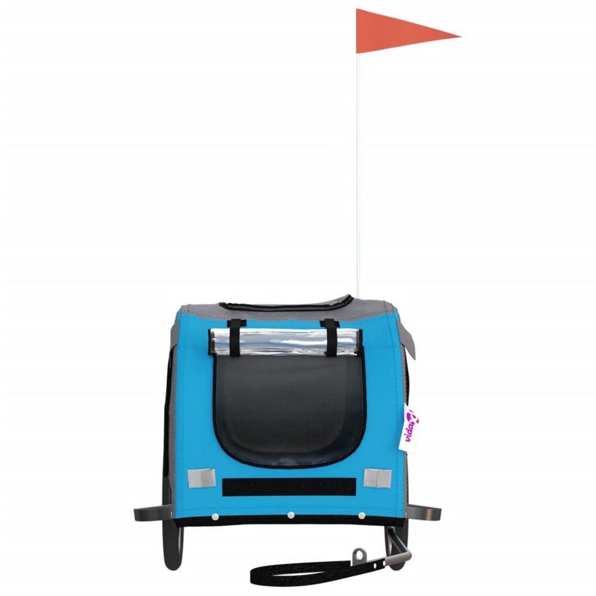 VIDAXL Remorque de velo pour animaux de compagnie bleu et gris