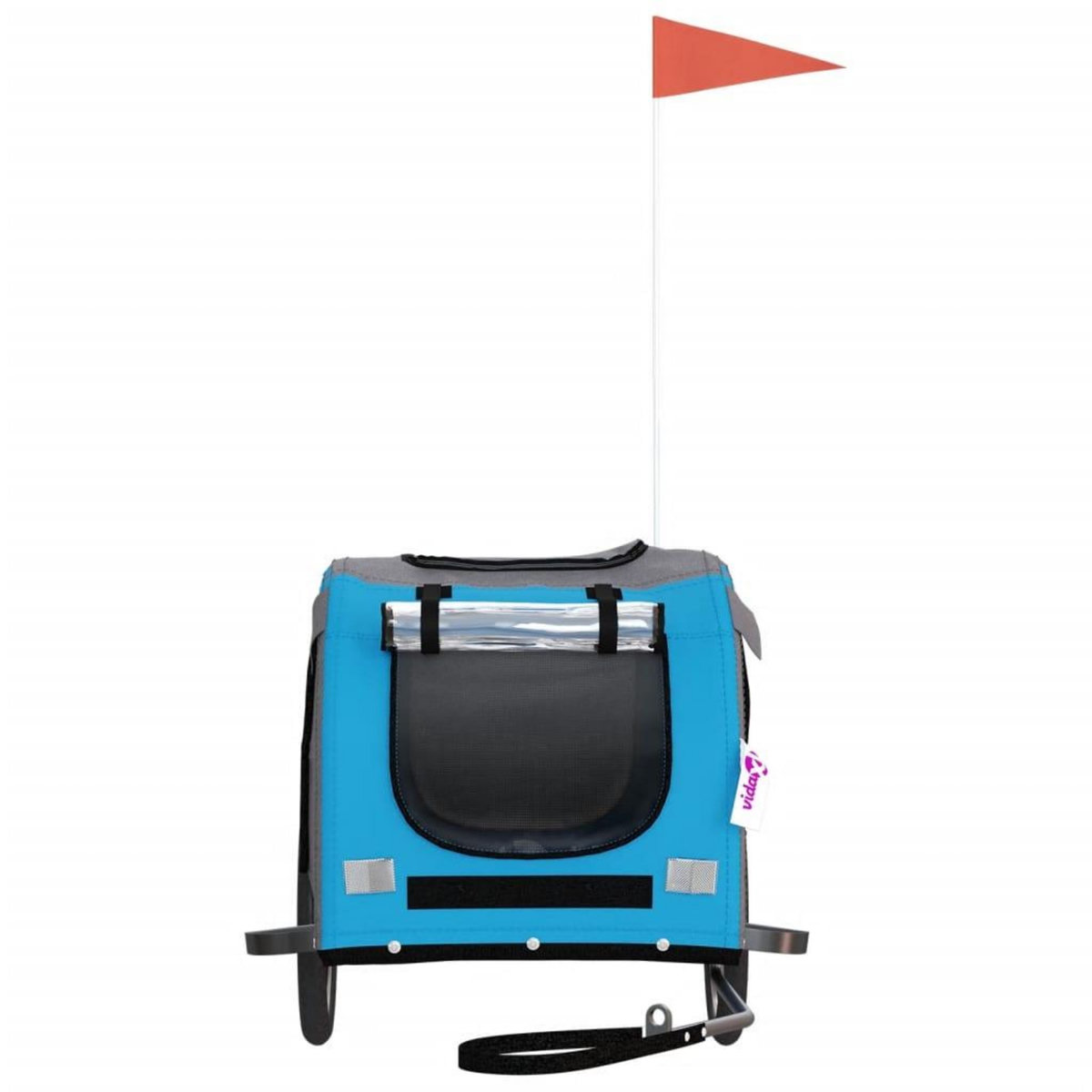 VIDAXL Remorque de velo pour animaux de compagnie bleu et gris
