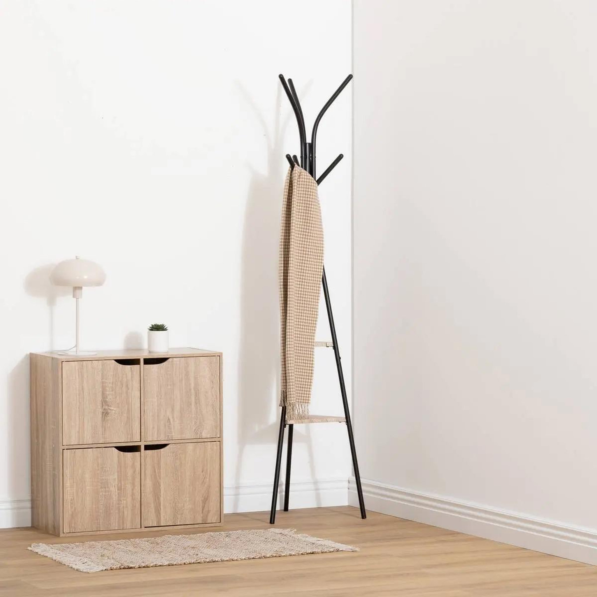 Voir la diapositive 6 : FIVE Etagère 4 cases effet bois mix'n door - beige