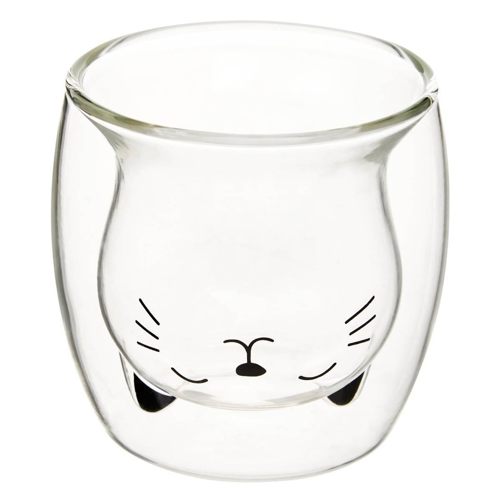 Voir la diapositive 2 : SECRET DE GOURMET Coffret 2 Mugs en Verre  Animaux  25cl Transparent