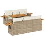 Voir la diapositive 2 : VIDAXL Salon de jardin avec coussins 7 pcs beige resine tressee acacia