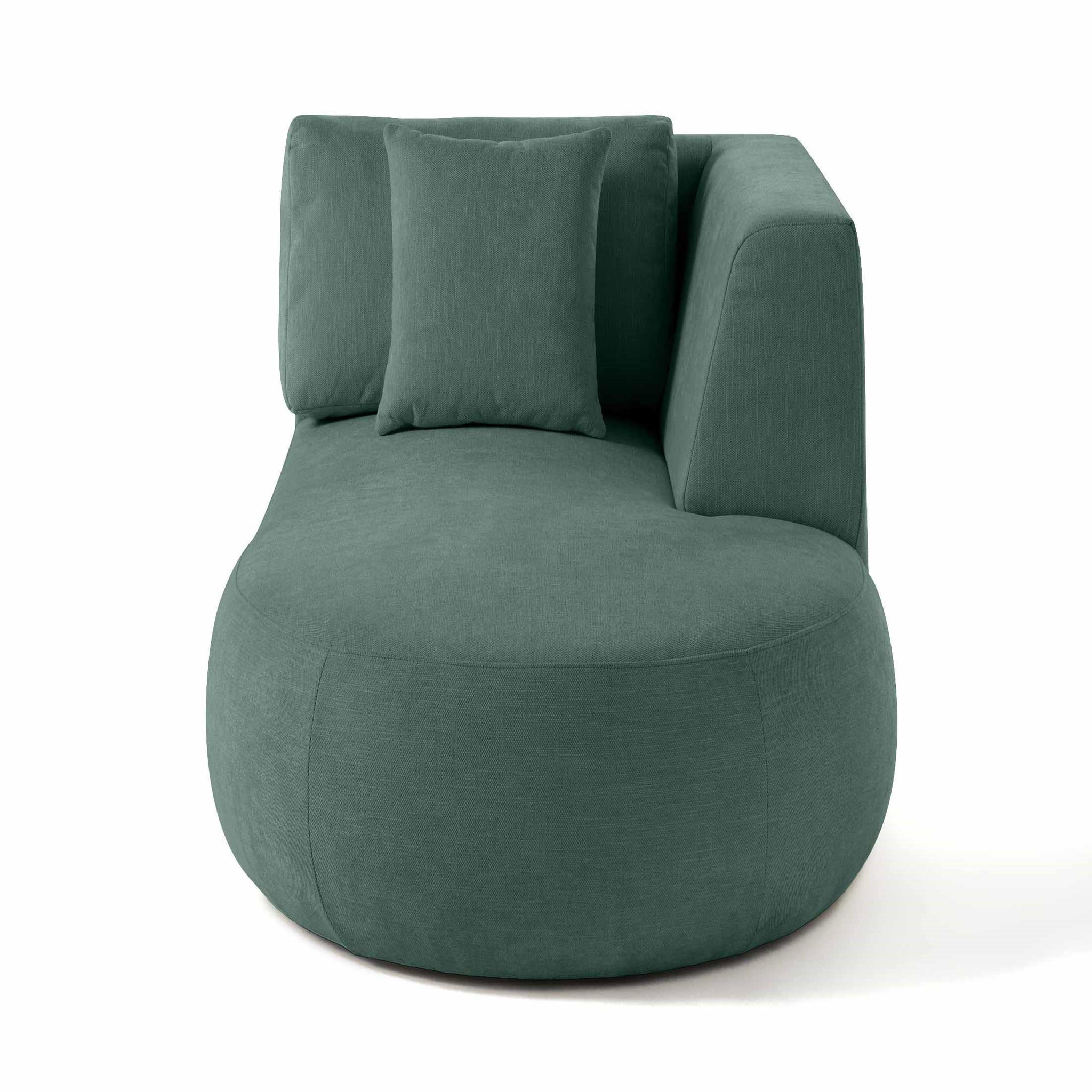 Voir la diapositive 3 : LISA DESIGN Santorini - module d'assise méridienne droit - en tissu texturé