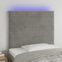 Voir la diapositive 1 : VIDAXL Tete de lit a LED Gris clair 90x5x118/128 cm Velours