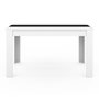 Voir la diapositive 3 : ID MARKET Table à manger rectangle GEORGIA 6 personnes blanche et noire 140 x 80 cm