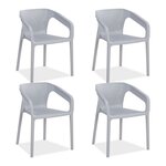 HomeStyle4U Lot de 4 chaises jardin en gris