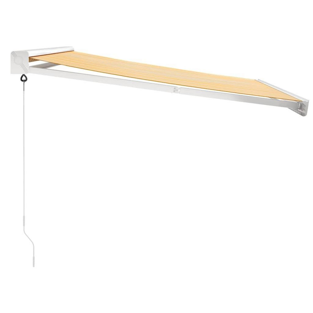 VIDAXL Auvent retractable jaune et blanc 3,5x2,5 m tissu et aluminium