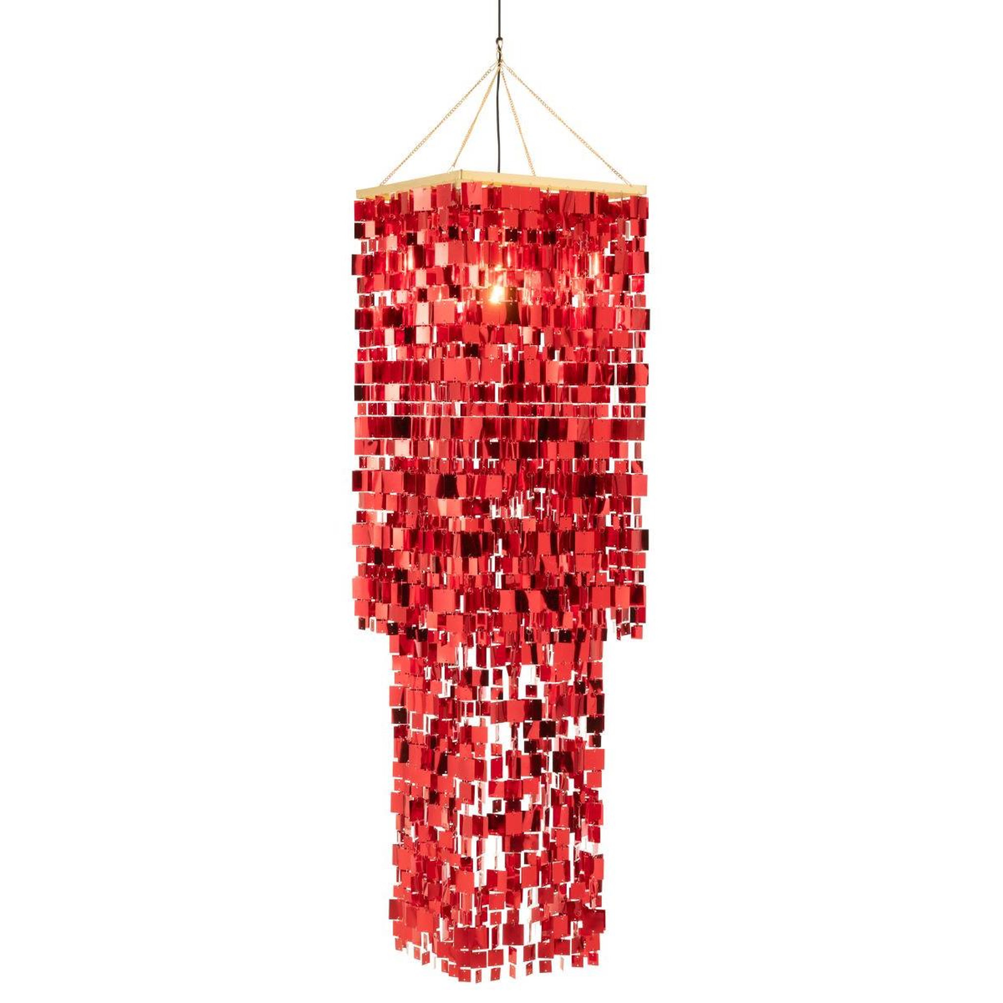 Voir la diapositive 4 : J-LINE Abat-jour suspension design  disco  180cm rouge