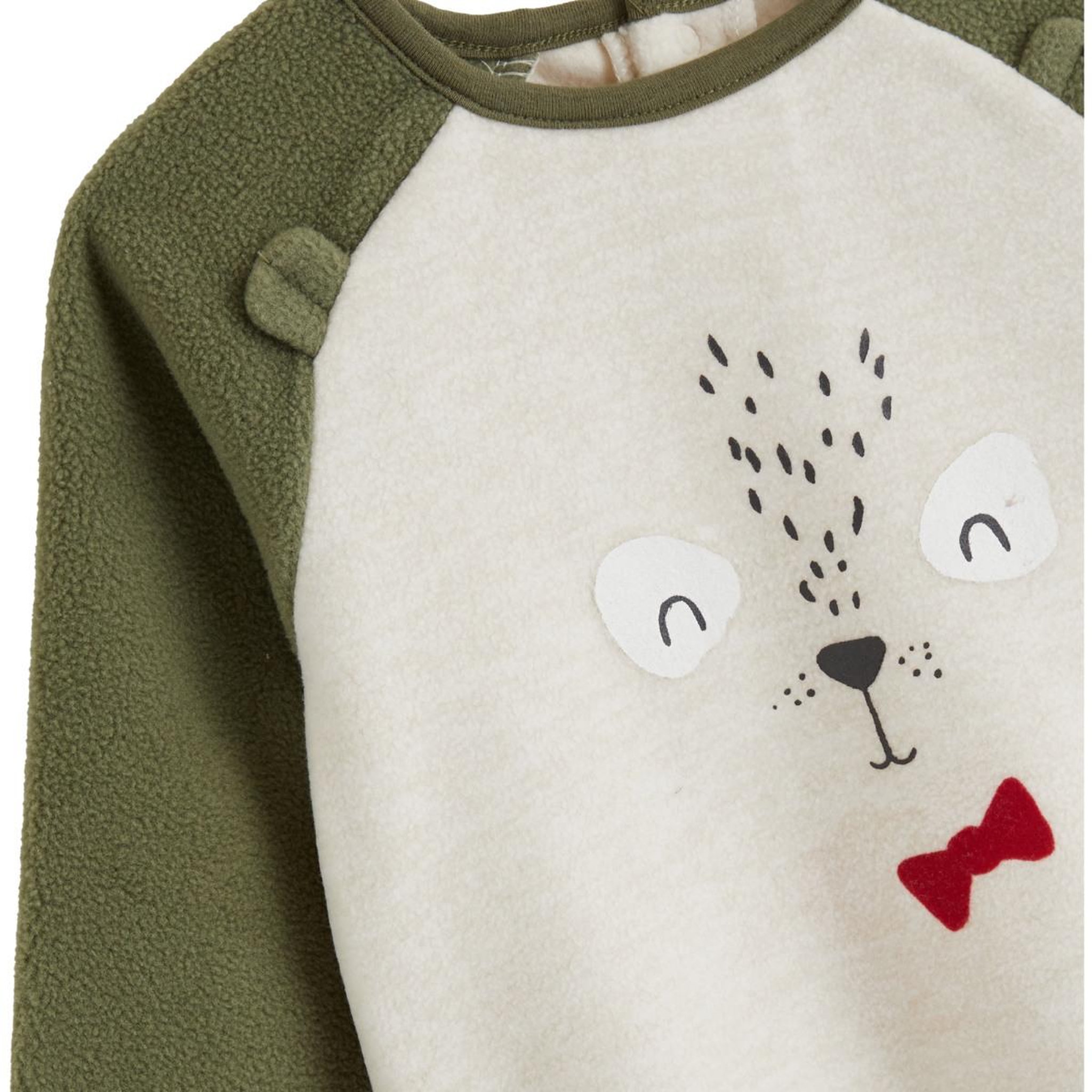 Voir la diapositive 3 : PETIT BEGUIN Pyjama bébé 2 pièces en polaire avec pieds retroussables pistache