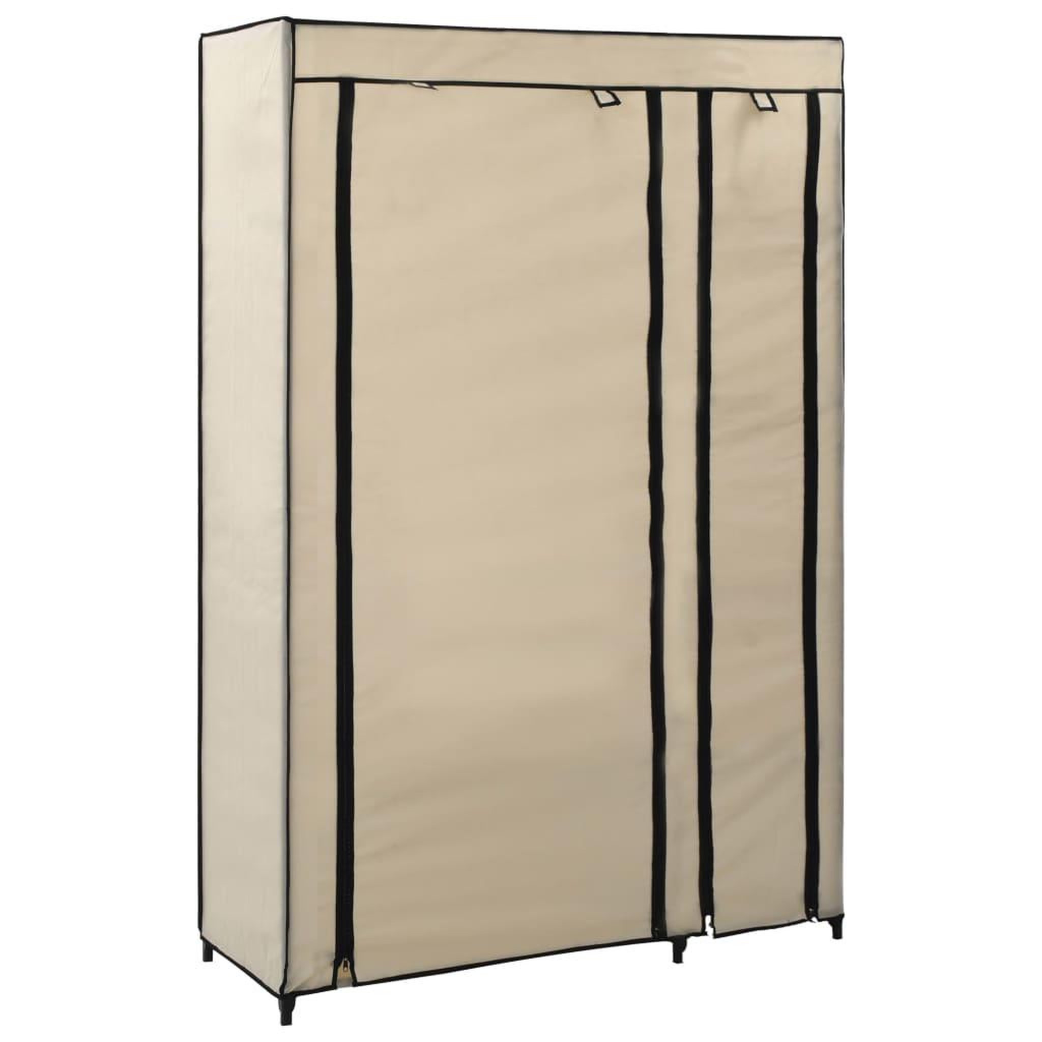 Voir la diapositive 2 : VIDAXL Garde-robes pliables 2 pcs Creme 110x45x175 cm Tissu