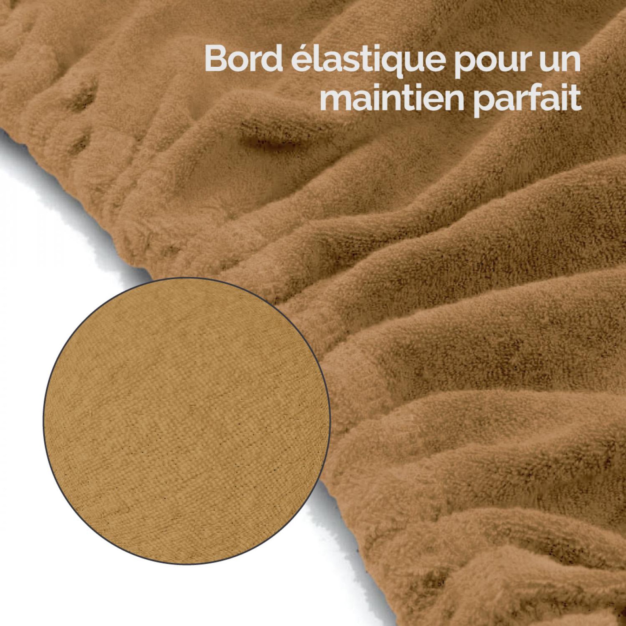 Voir la diapositive 4 : VIVEZEN Drap housse de protection en éponge pour coussin demi-rond 66 cm x 22 cm x 12 cm de table de massage - Marron clair