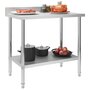 Voir la diapositive 2 : VIDAXL Table de travail de cuisine avec dosseret 100x60x93 cm Inox
