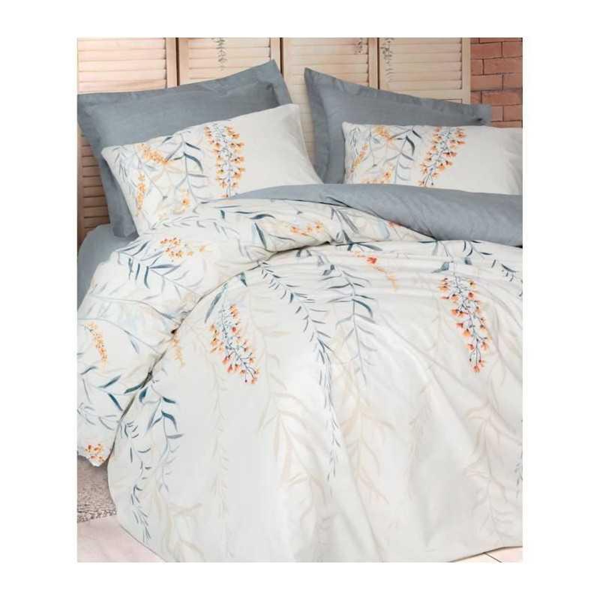 Voir la diapositive 4 : GENERIQUE Parure de lit - 129CTN64844 - 1 housse de couette 220 x 240 cm + 2 taies d'oreiller 60 x 60 cm - 100% coton ranforcé - Bleu