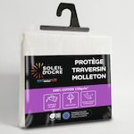 SOLEIL D'OCRE Protège taie de traversin en coton MOLLETON, par Soleil d'ocre. Coloris disponibles : Blanc