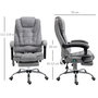 Voir la diapositive 3 : VINSETTO Fauteuil de bureau direction massant chauffant hauteur réglable dossier inclinable repose-pied rétractable tissu technique gris