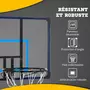 HOMCOM Panier de basket-ball mural - panneau de basket à accrocher - visserie incluse - acier PC bleu noir