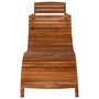 Voir la diapositive 6 : VIDAXL Chaise longue avec table Bois d acacia massif Marron