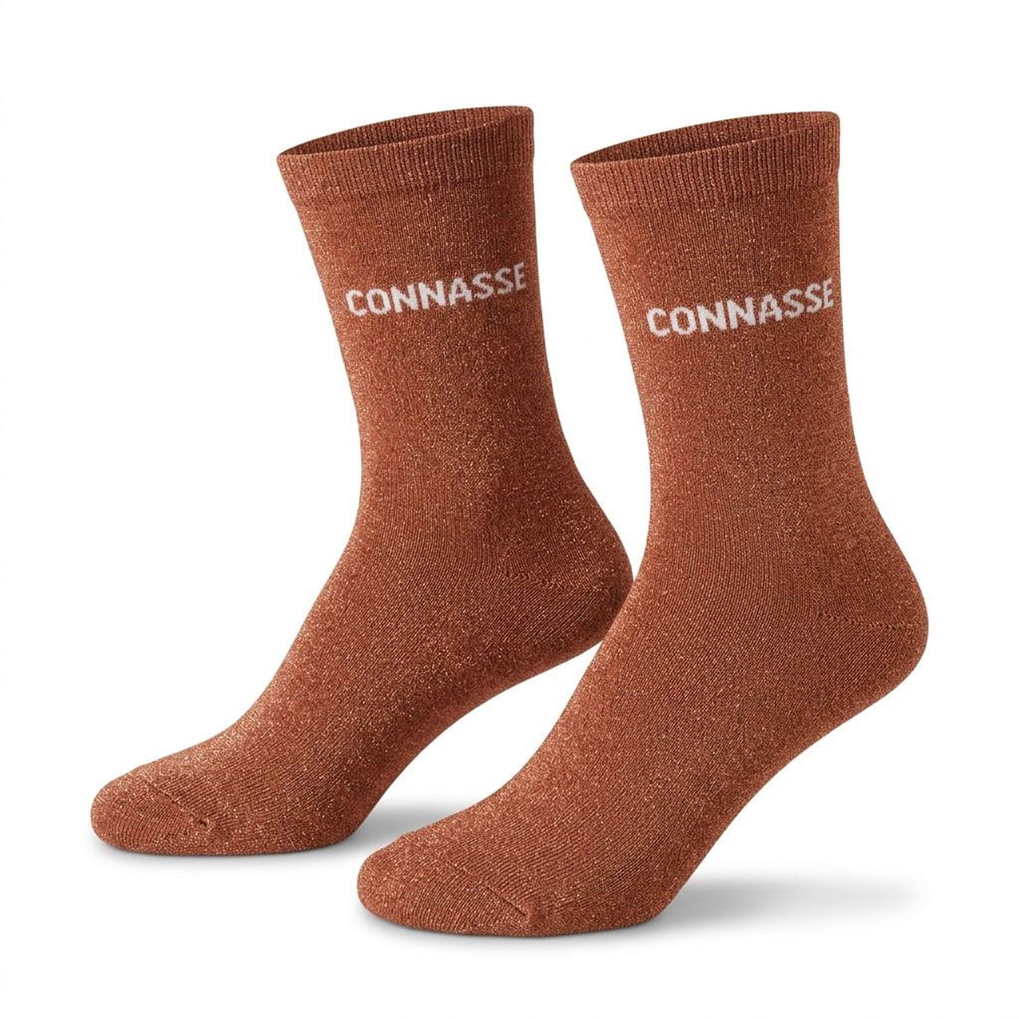 Voir la diapositive 1 : OZABI Chaussettes Femme Lurex Message Humoristique