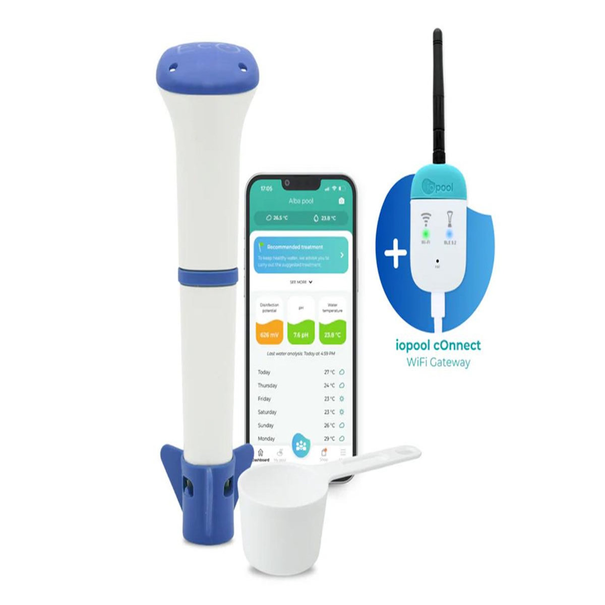 IOPOOL Pack analyseur de piscine connecté EcO Start Sel + Connect - Iopool