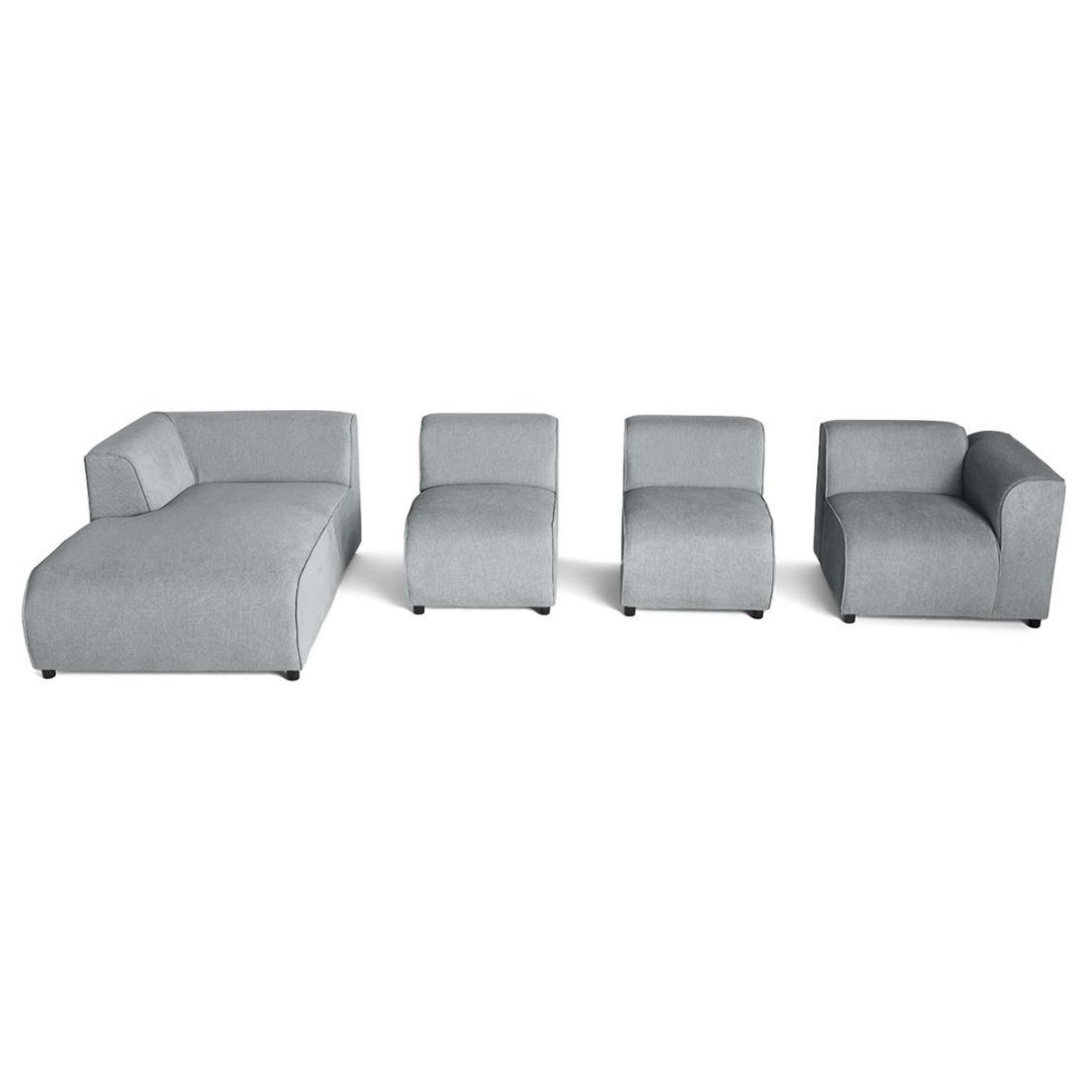 LISA DESIGN Suaro - canapé modulable d'angle gauche 5 places en tissu texturé