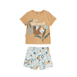 Petit Béguin Pyjama short enfant 2 pièces Baroudeur. Coloris disponibles : Orange