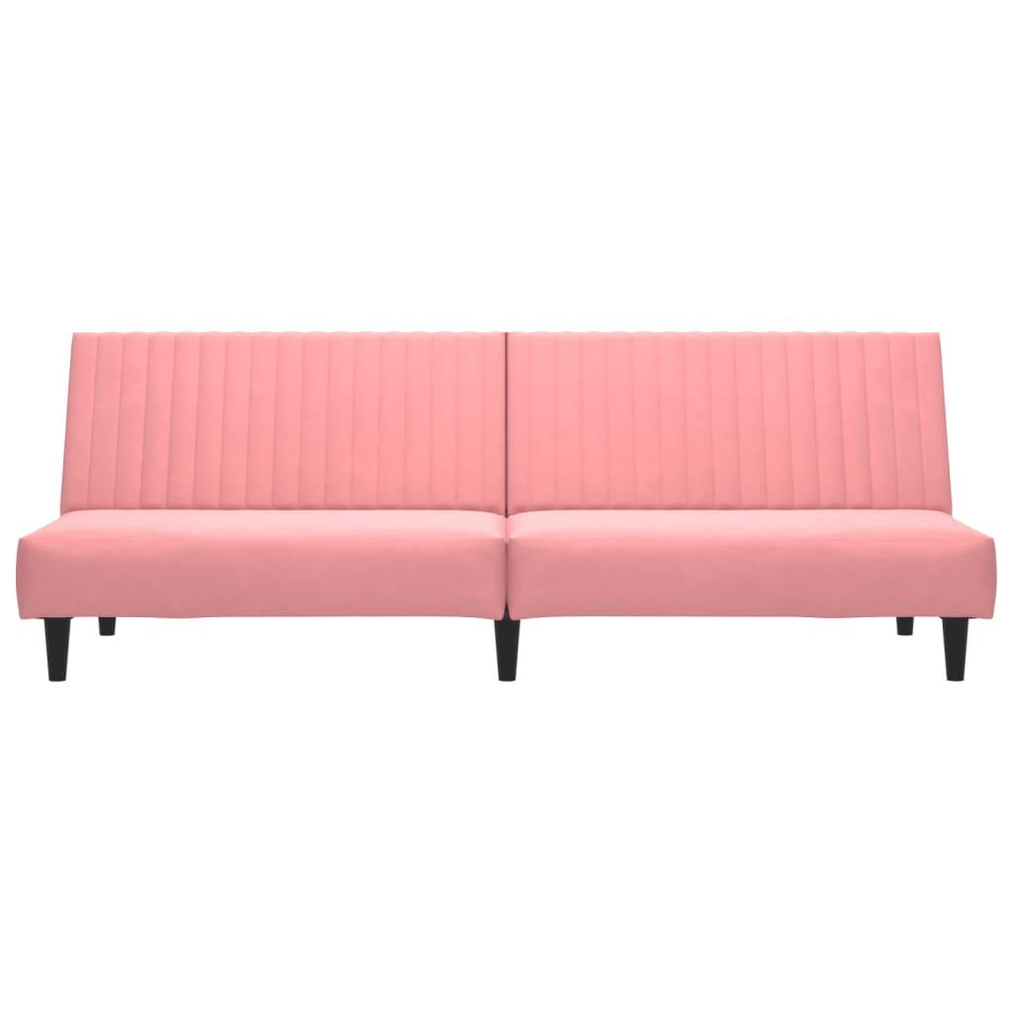Voir la diapositive 5 : VIDAXL Canape-lit a 2 places rose velours