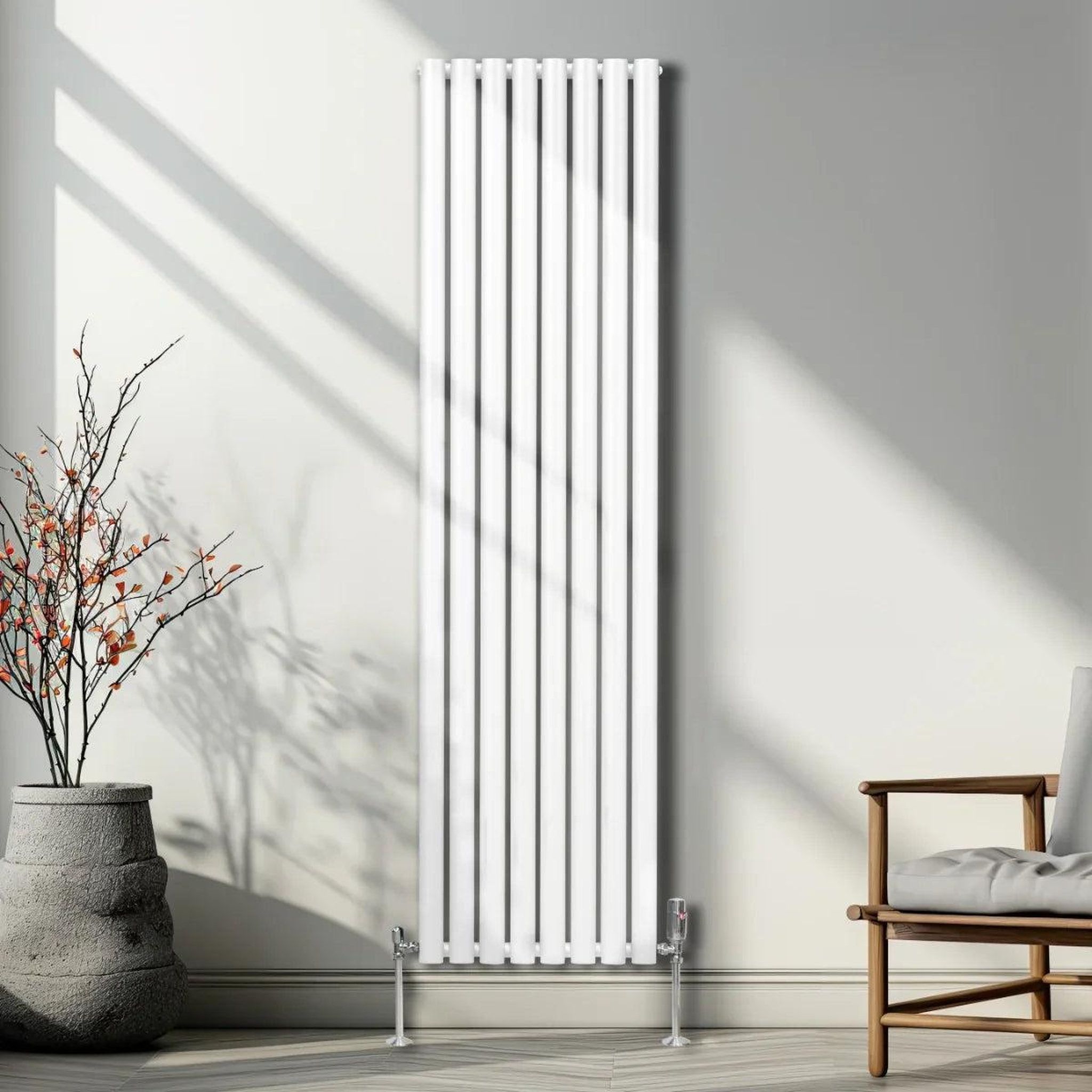 Voir la diapositive 4 : MONSTERSHOP Radiateur à colonnes ovales & robinet, 2 panneaux - 1800 x 480 mm