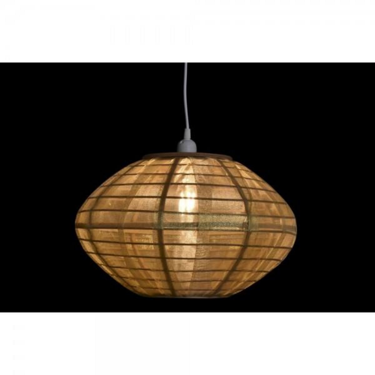 MARKET24 Suspension DKD Home Decor Naturel Doré Marron Bambou 50 W (42 x 42 x 26 cm)