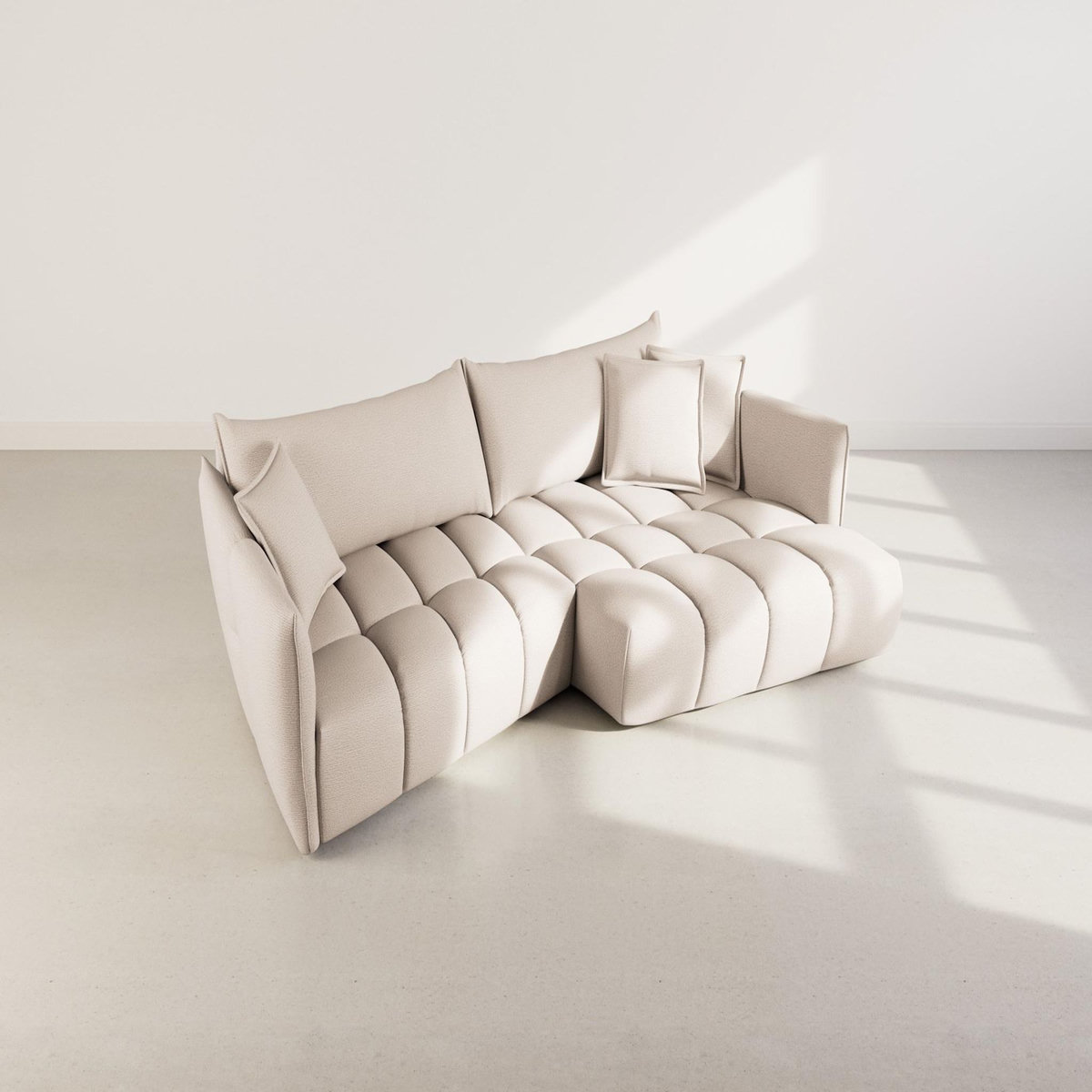 LISA DESIGN Cassiopee - canapé d'angle droit 4 places en tissu texturé