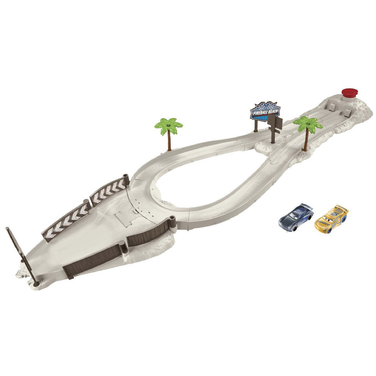 MATTEL Coffret piste + 2 voitures Fireball Beach Racers - Cars