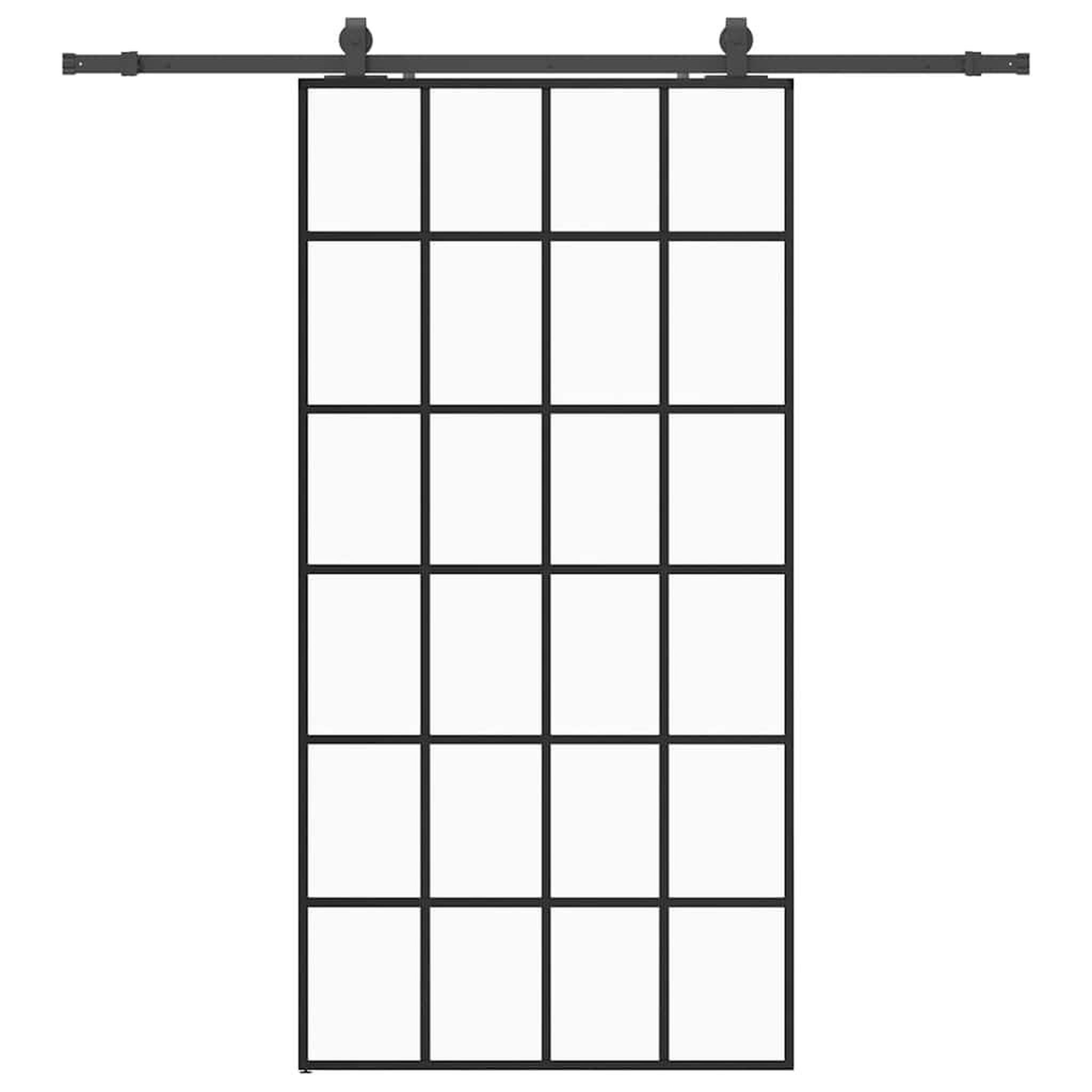 Voir la diapositive 2 : VIDAXL Porte coulissante kit de quincaillerie noir 102x205cm verre ESG
