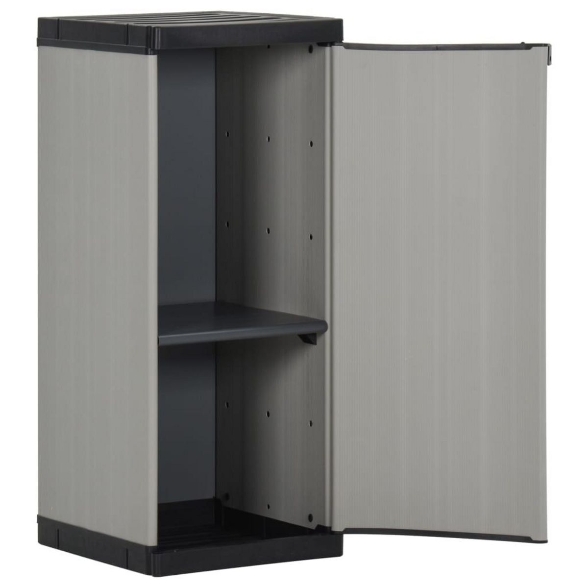 VIDAXL Armoire de rangement de jardin 1 etagere Gris/noir 35x40x85 cm