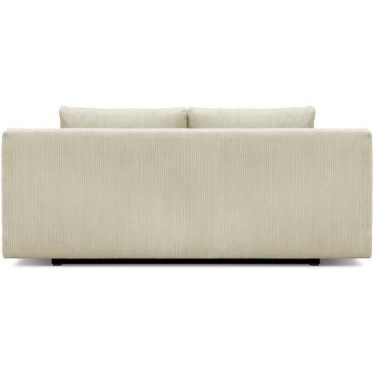 MARKET24 Banquette convertible 3 places MIKA - Velours côtelé Beige - Coffre de rangement - L 192 x H 84 x P 93 cm