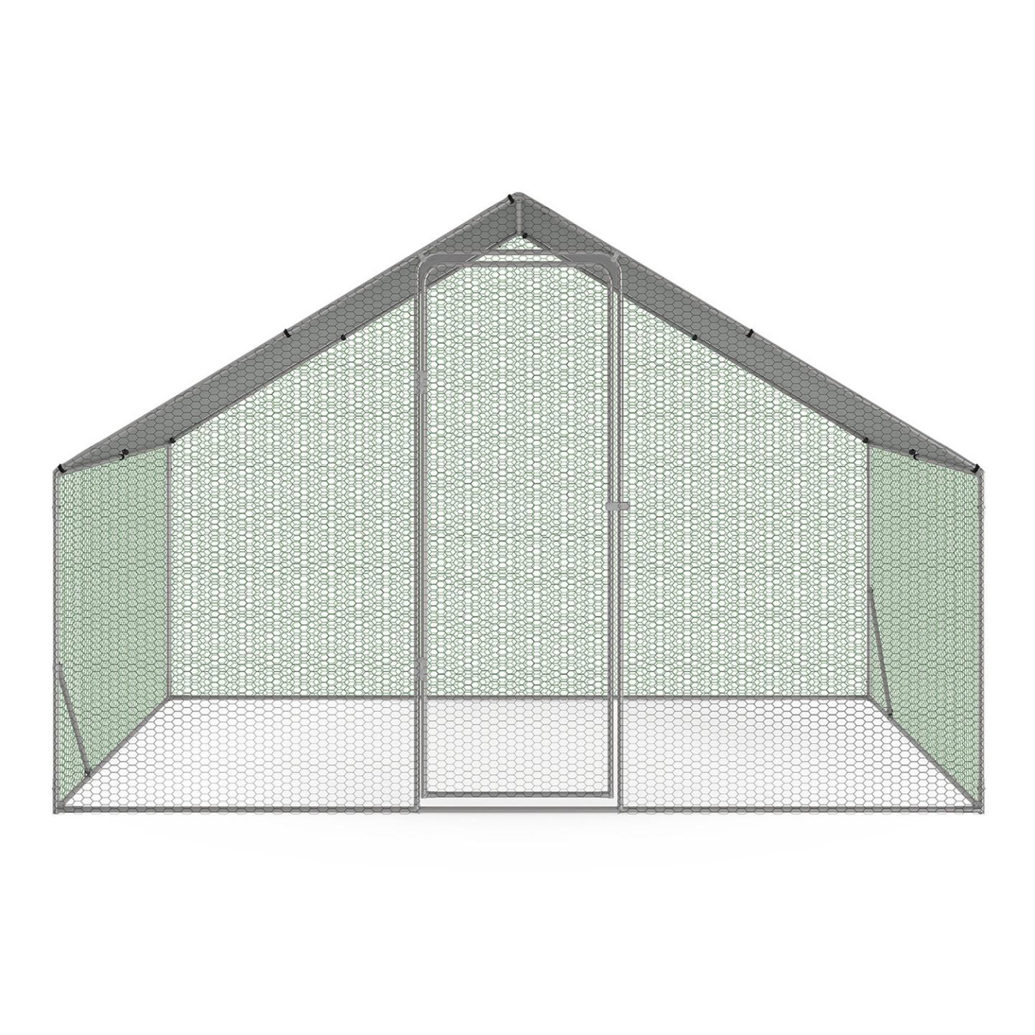 Voir la diapositive 3 : ID MARKET Enclos poulailler 6 m² parc grillagé 3x2 m acier galvanisé