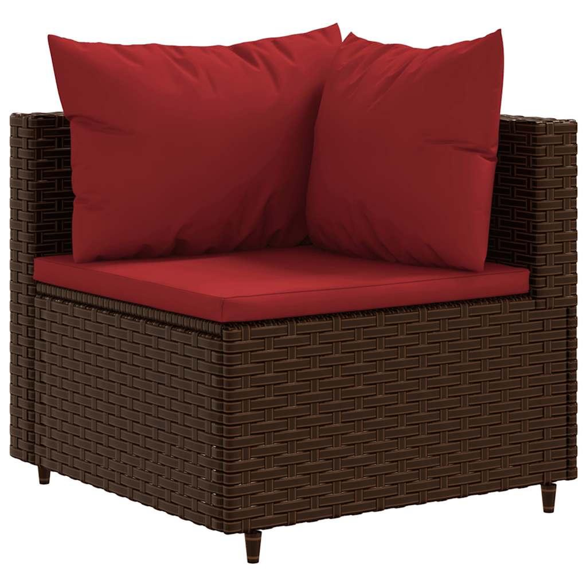 Voir la diapositive 5 : VIDAXL Salon de jardin 4 pcs avec coussins Marron Resine tressee