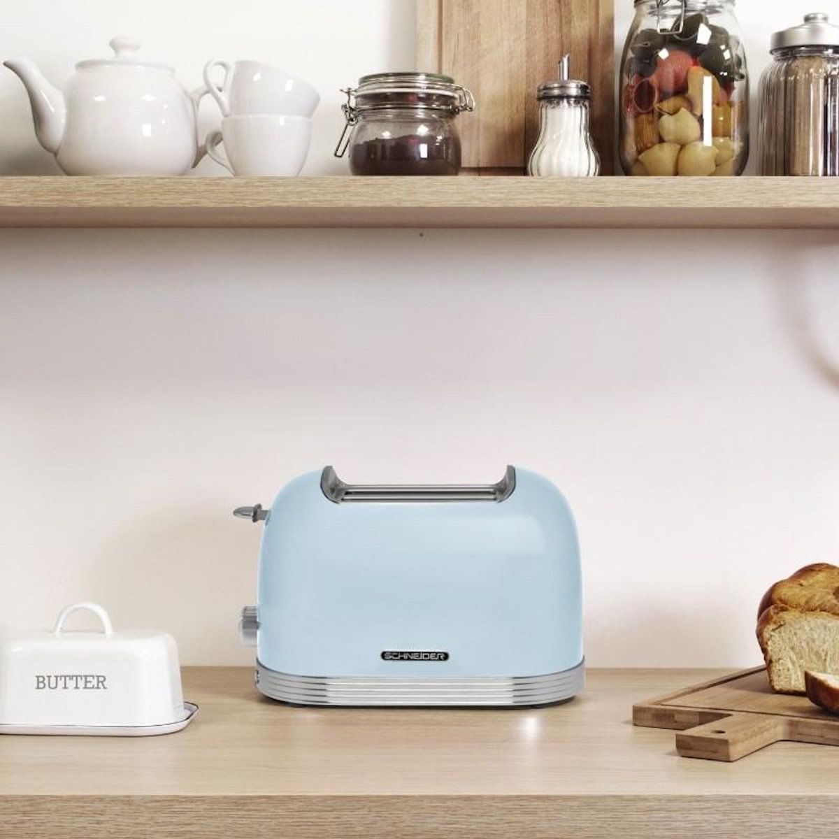 SCHNEIDER Grille Pain 2 Fentes 815w Bleu Scto2bl Schneider