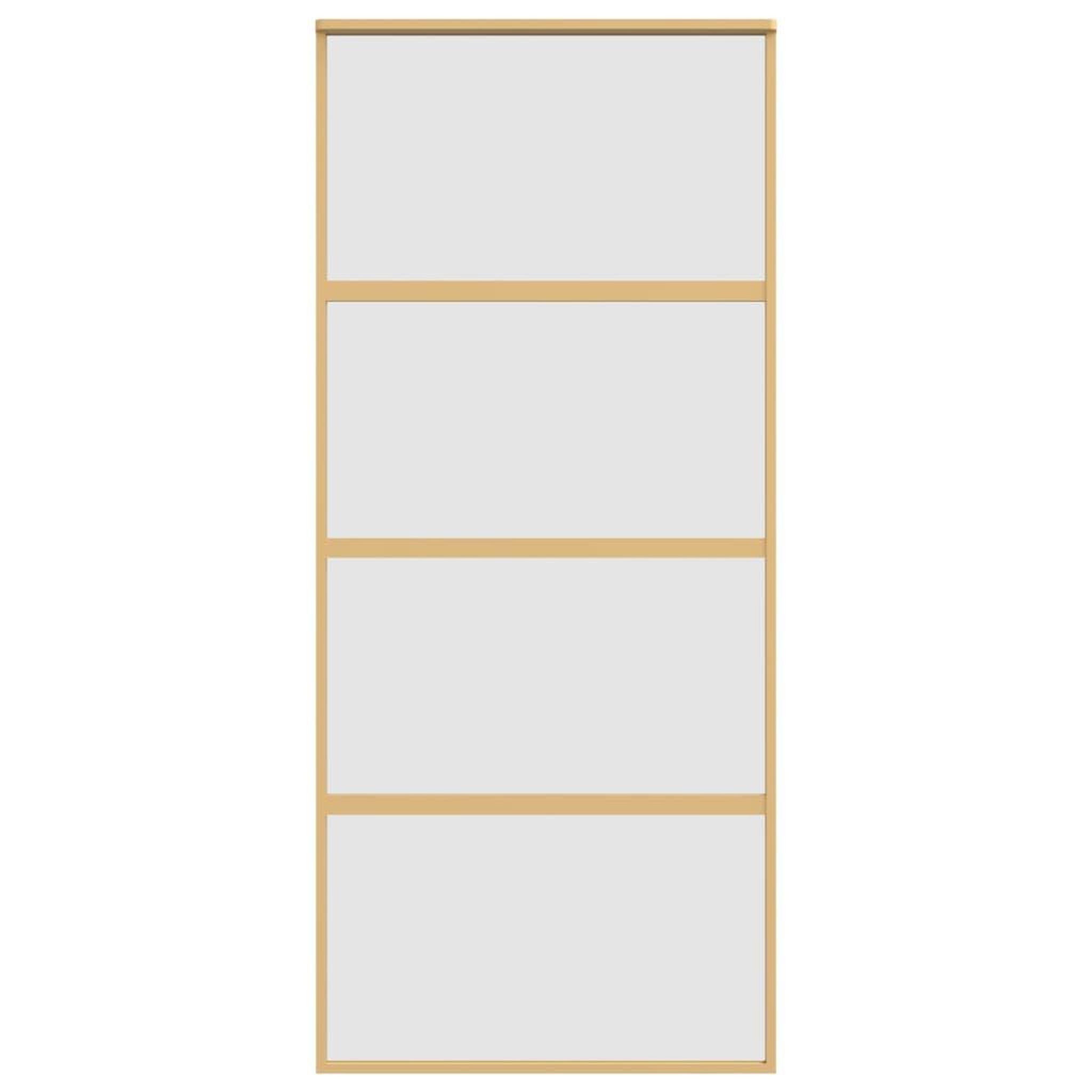 Voir la diapositive 4 : VIDAXL Porte coulissante dore 90x205 cm verre ESG depoli et aluminium