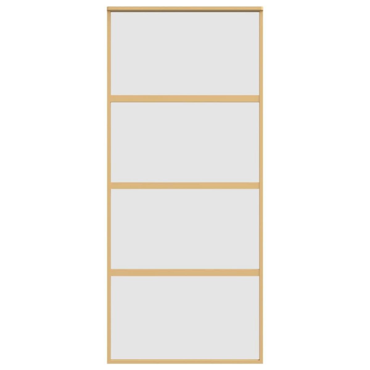 VIDAXL Porte coulissante dore 90x205 cm verre ESG depoli et aluminium