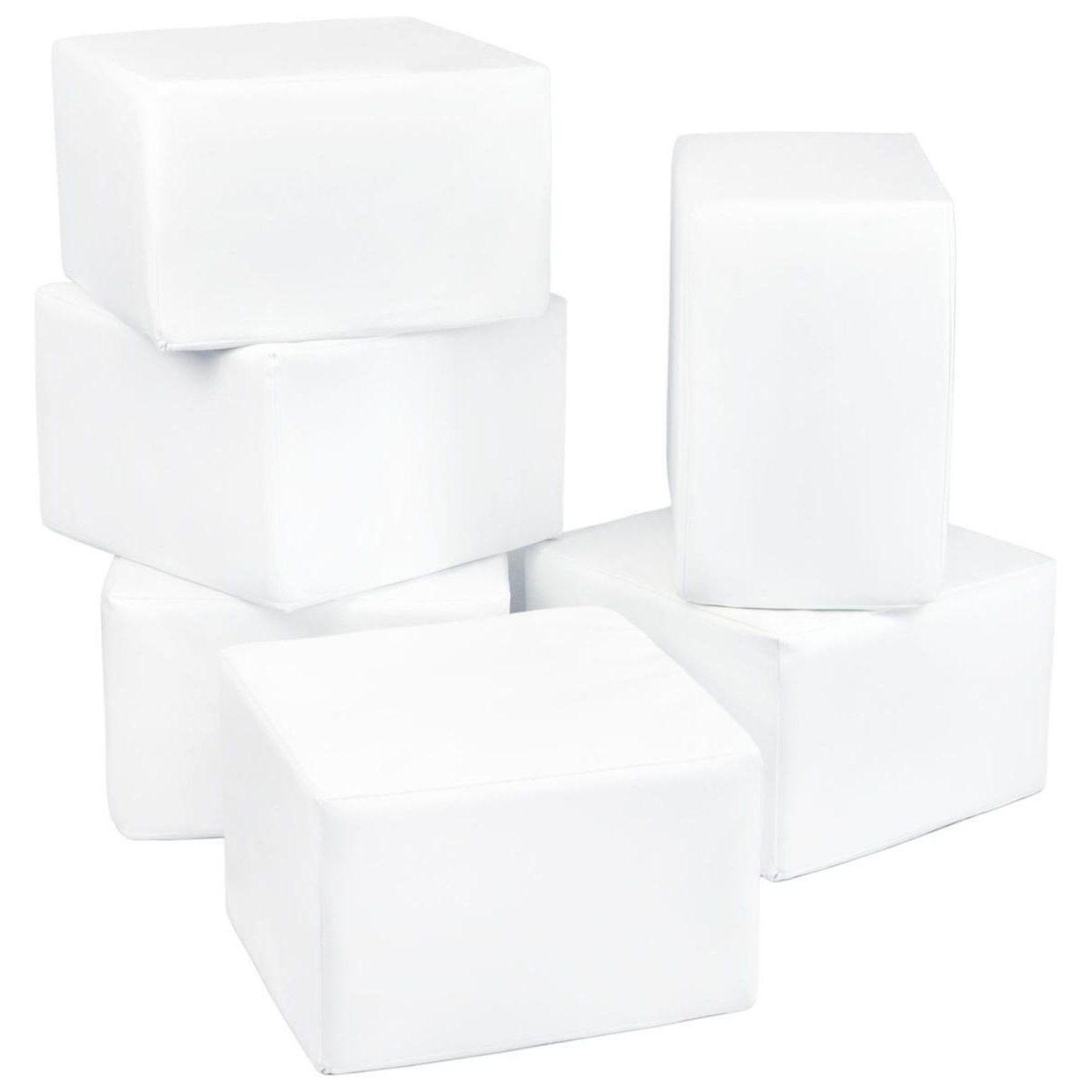 VELINDA Ensemble cubes (6 grands blocs de mousse) — blanc