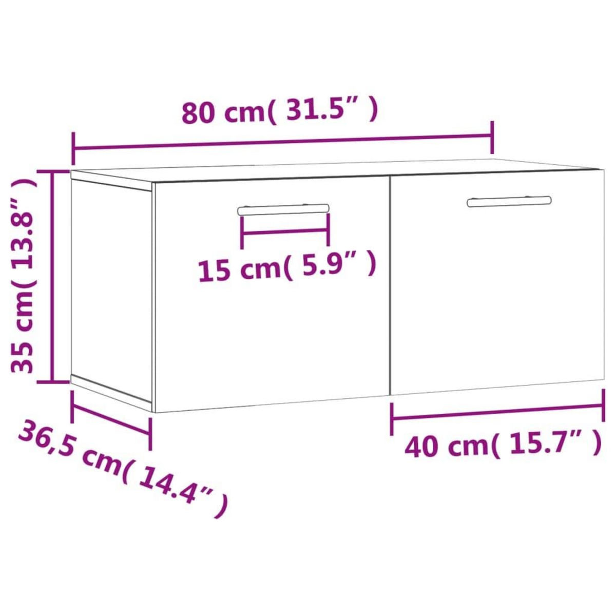 VIDAXL Armoire murale blanc 80x36,5x35 cm bois d'ingenierie