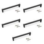 EMUCA SRL Lot de 5 poignées pour meubles Bergen -  L173mm -  entraxe 160mm -  Aluminium  -  Peint en noir