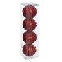 Voir la diapositive 1 : ATMOSPHERA Lot de 4 Boules de Noël Maille  Soir  8cm Rouge