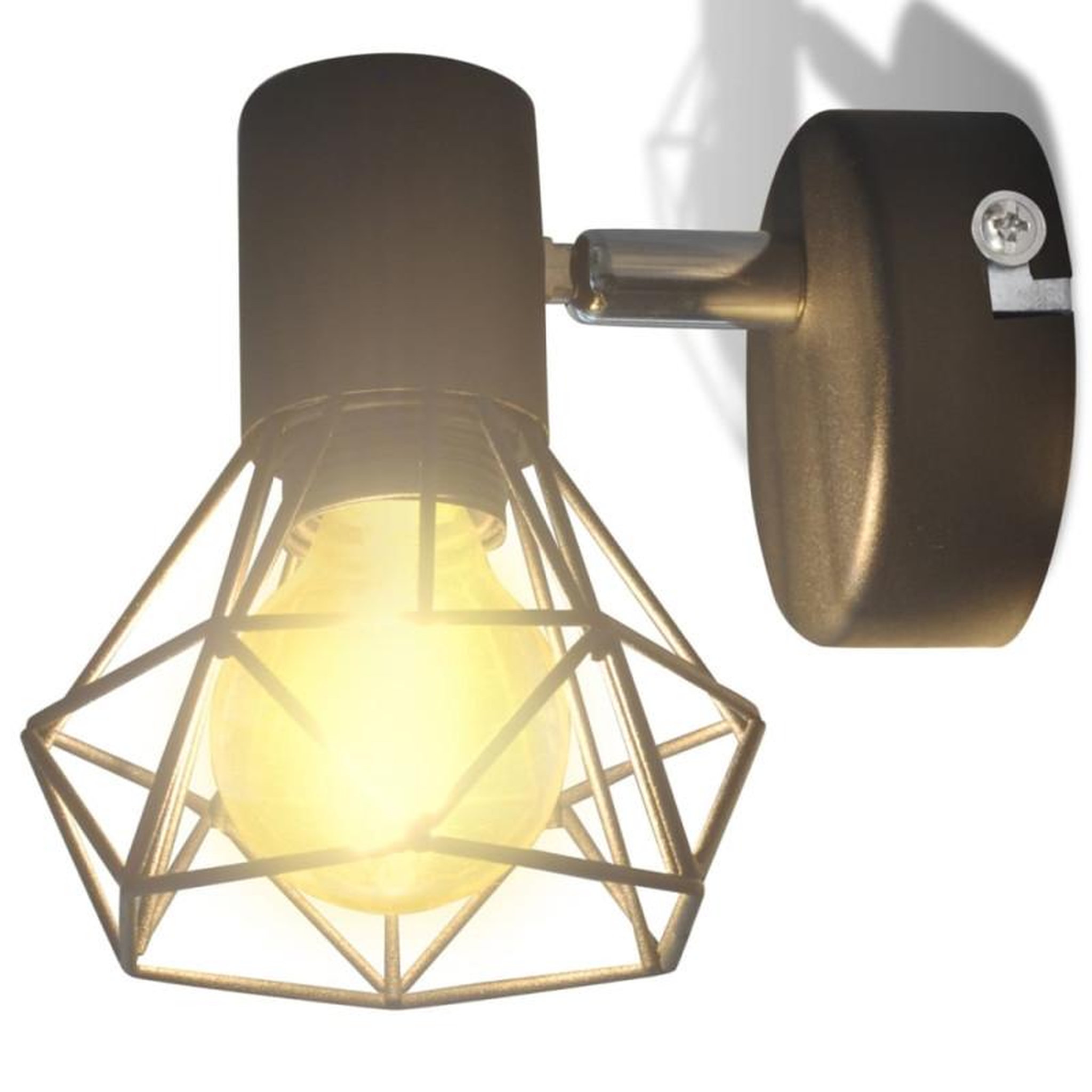 Voir la diapositive 6 : VIDAXL Applique murale 2 pcs style industriel noir avec ampoule LED