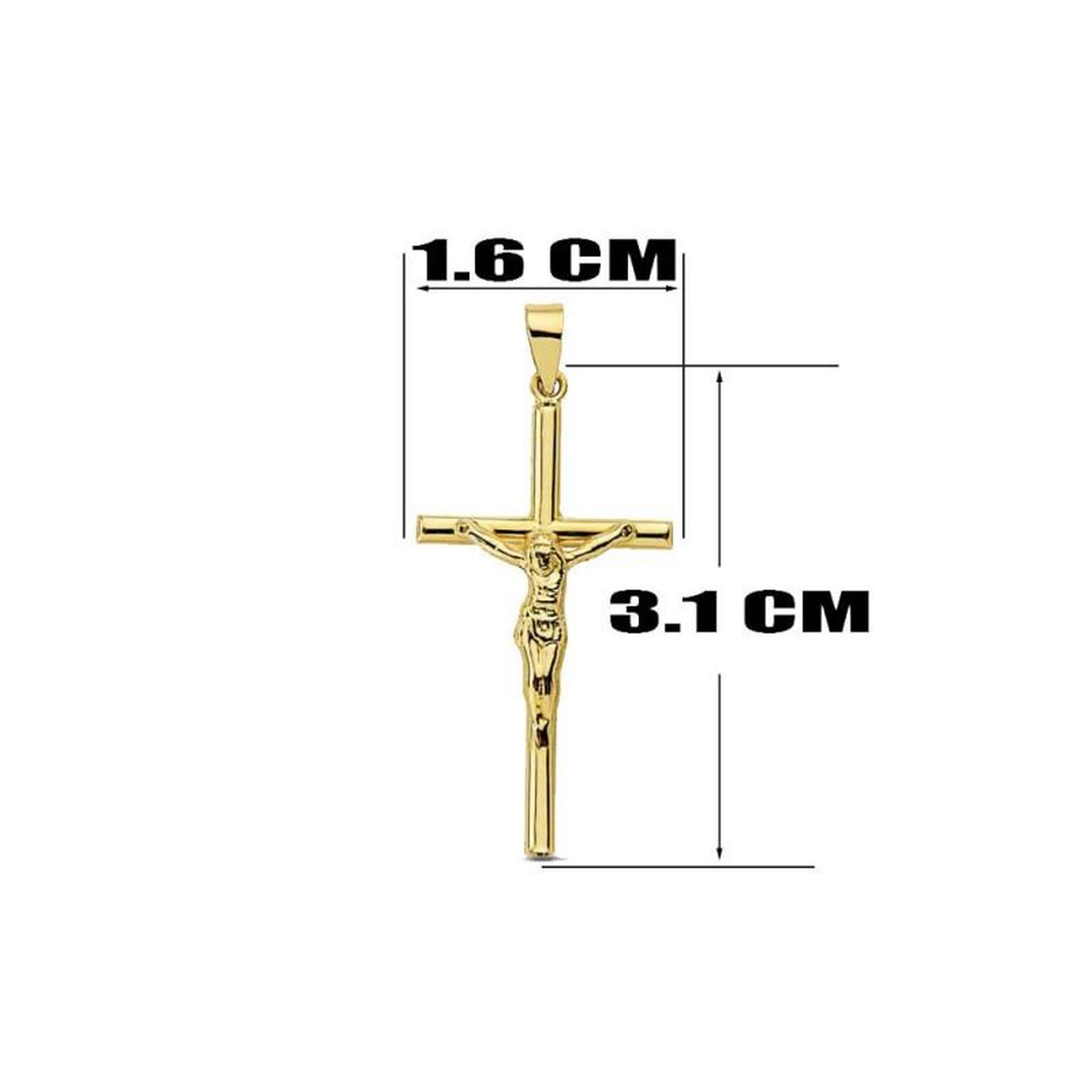 Voir la diapositive 4 : L'ATELIER D'AZUR Collier - Médaille Christ sur la Croix Or 18 Carats 750/000 Jaune - Chaine Dorée