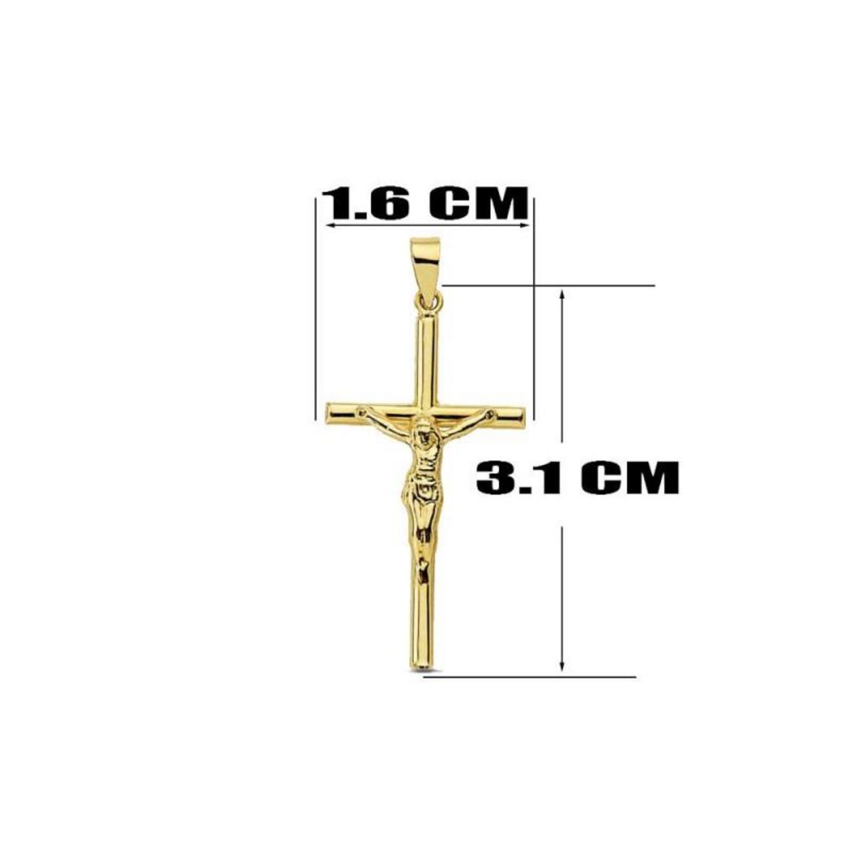 L'ATELIER D'AZUR Collier - Médaille Christ sur la Croix Or 18 Carats 750/000 Jaune - Chaine Dorée