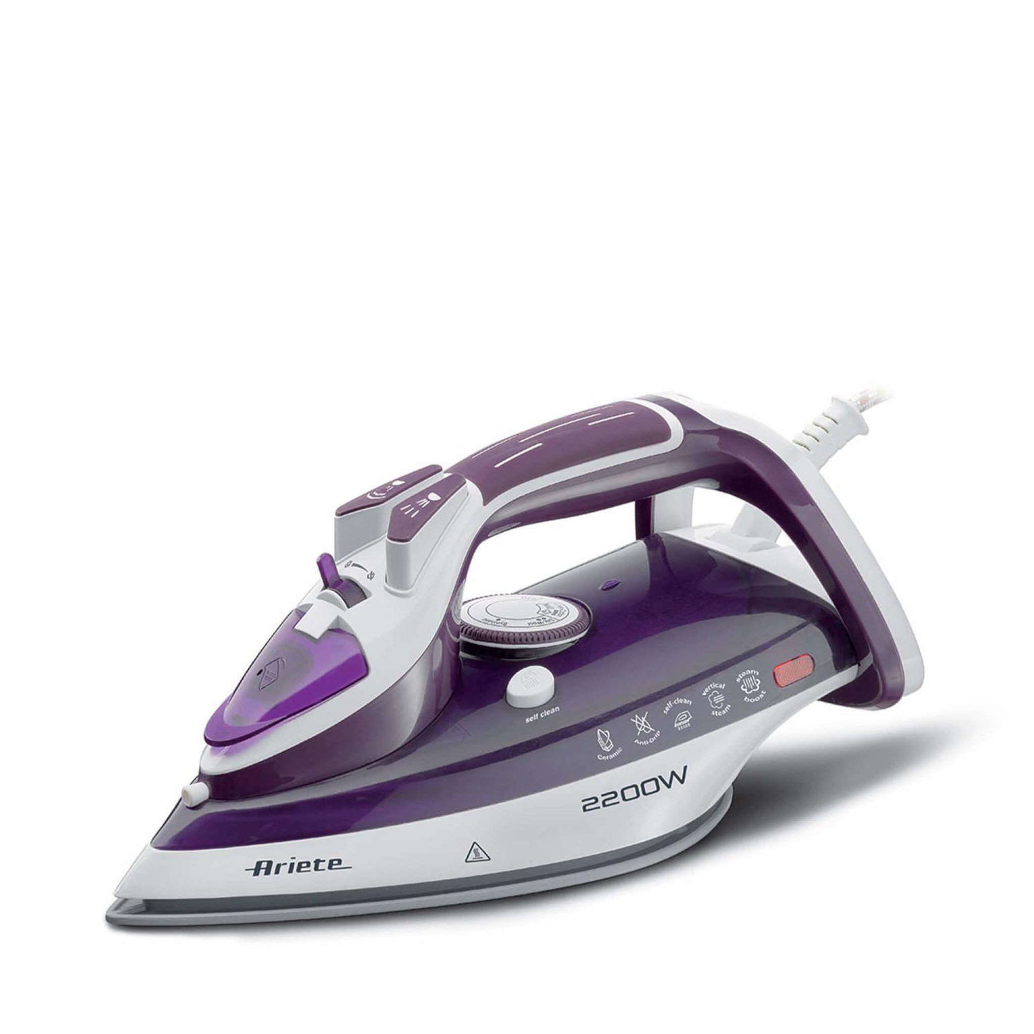 ARIETE Ariete 6243 Fer à repasser à sec ou à vapeur Semelle en céramique Violet, Blanc 2200 W