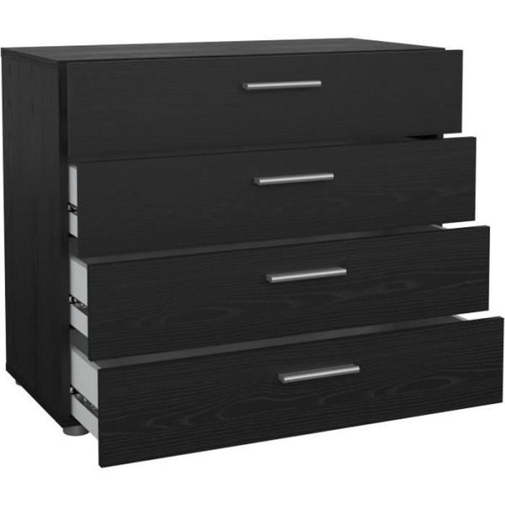 Voir la diapositive 5 : MARKET24 Commode - 4 tiroirs - noir - l80,2 x p40,25 x h68,1 cm