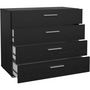 Voir la diapositive 5 : MARKET24 Commode - 4 tiroirs - Noir - L80,2 x P40,25 x H68,1 cm