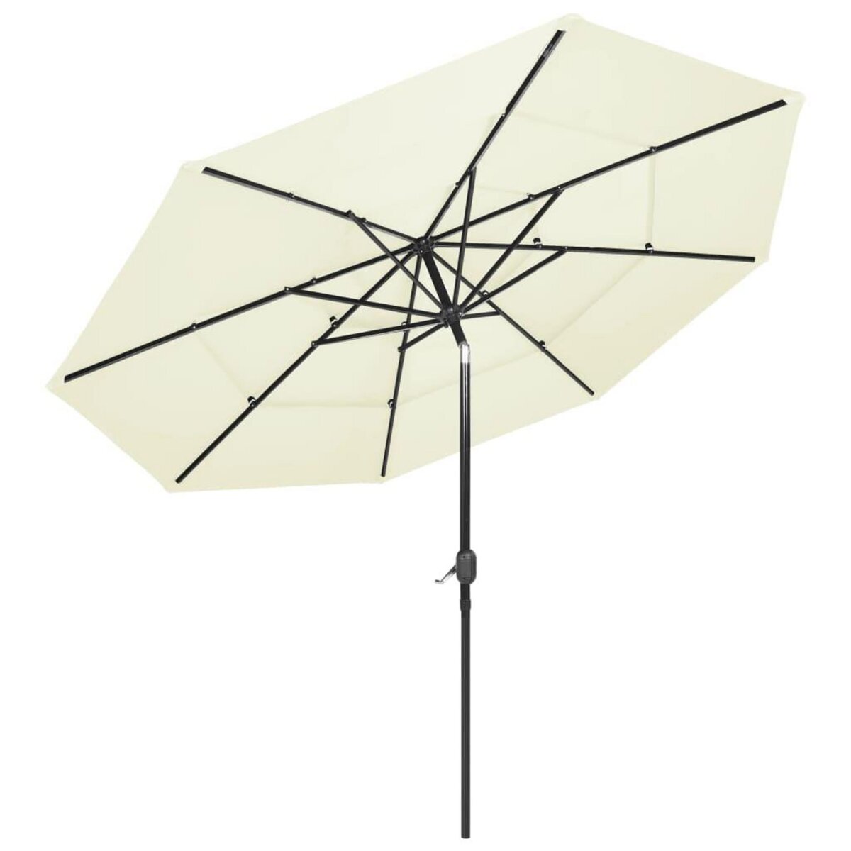 VIDAXL Parasol de jardin a 3 niveaux avec mat en aluminium sable 3 m