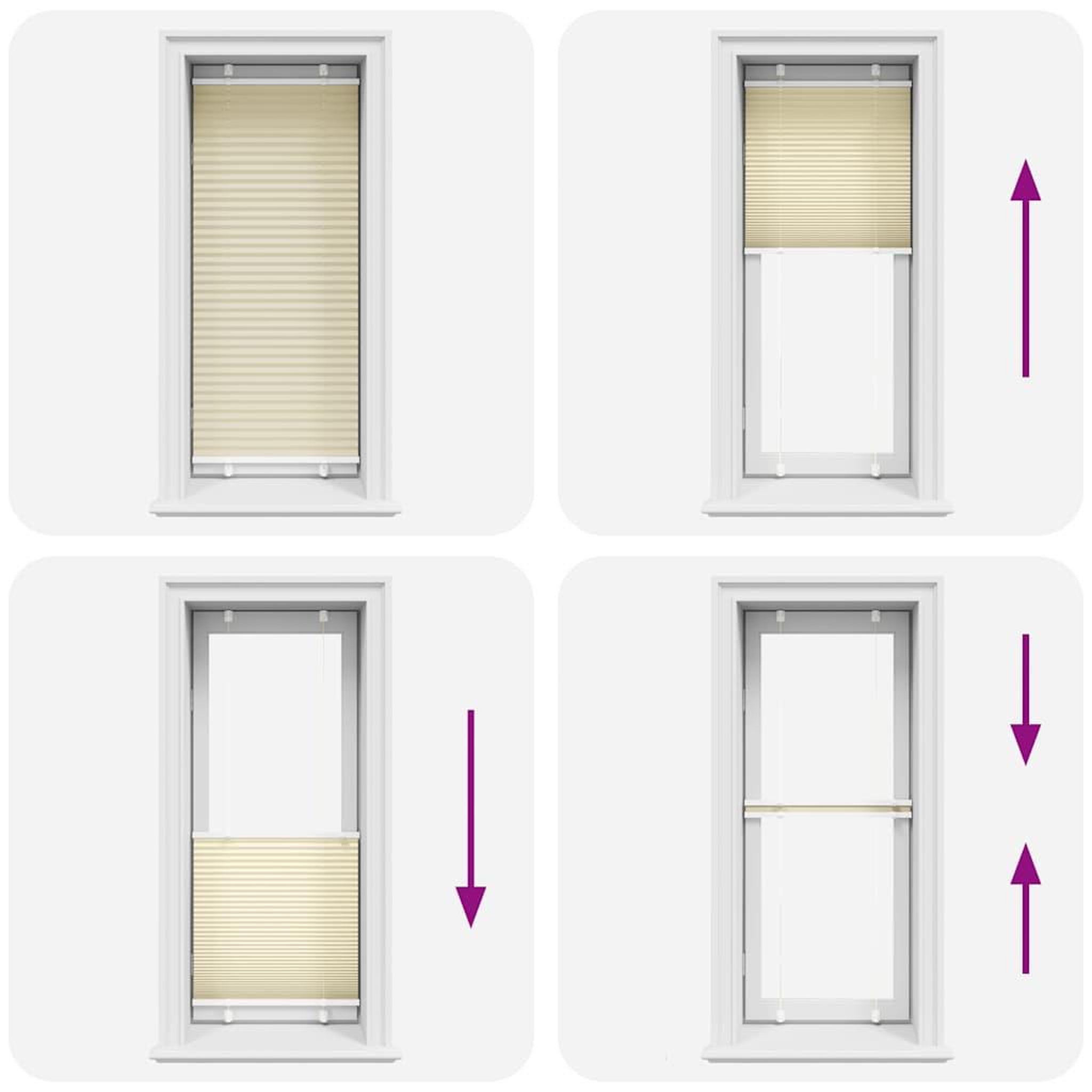 Voir la diapositive 5 : VIDAXL Store plisse creme 55x100 cm largeur du tissu 54,4 cm polyester